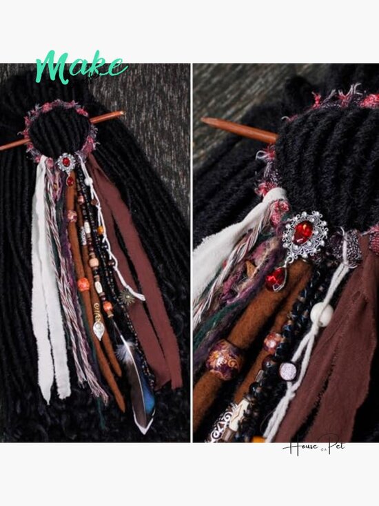 Handmade Dreadlock Hair Ties for Braids Curls - Loc Jewelry Ponytail Holders main image 6